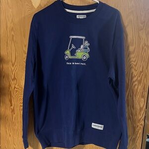 Life Is Good Men's Dark Navy Blue Crewneck Sweatshirt